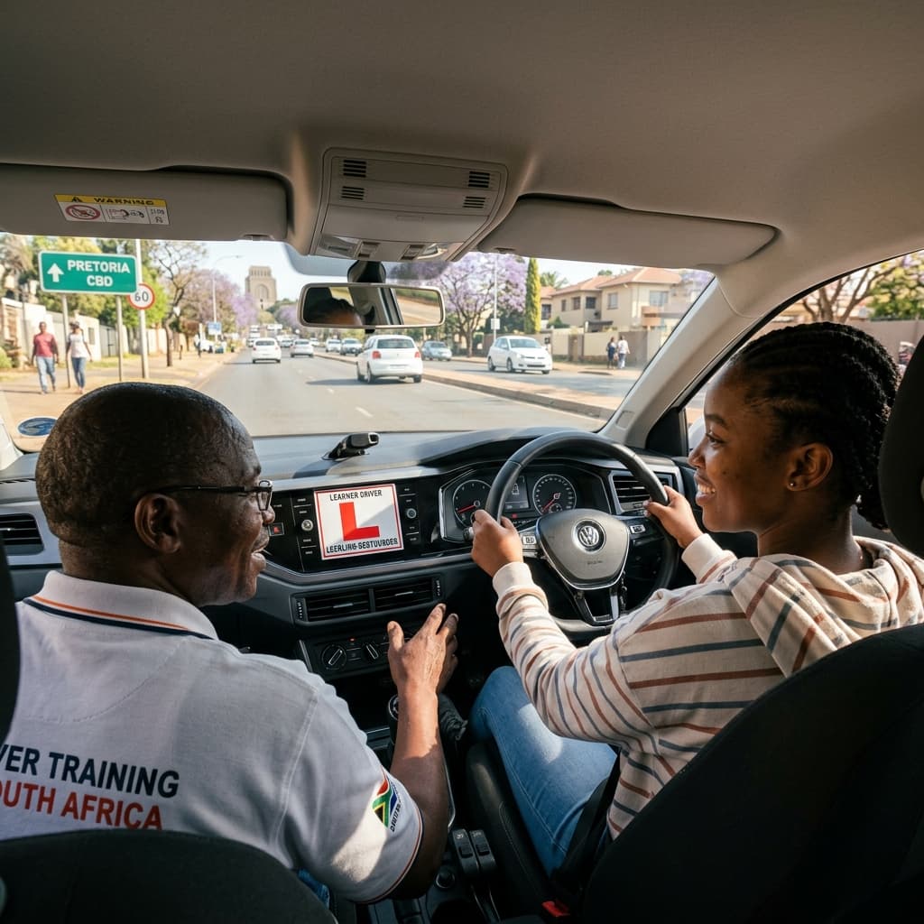 A learner driver receiving practical instruction